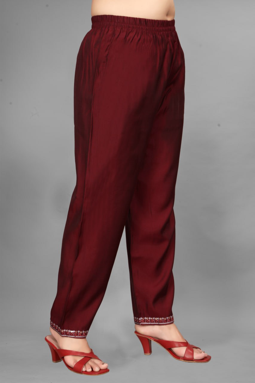 Sundar Saajh – Deep maroon Kurta Set With Elegant Embroidery