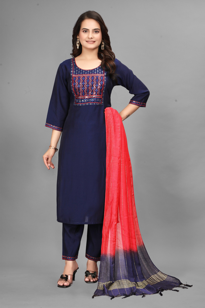 Neelakkari – Elegant Navy Blue Kurta Set for Every Occasion