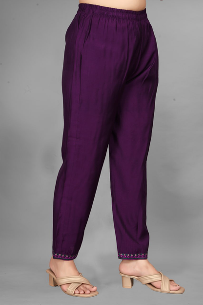 Raat Ki Roshni — Purple Embroidered Kurta Set for the Woman of Grace