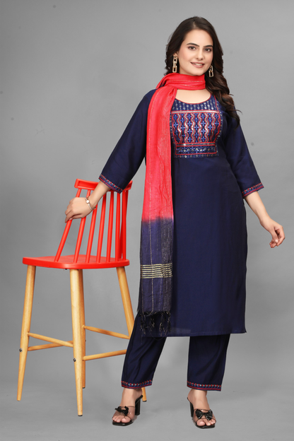 Neelakkari – Elegant Navy Blue Kurta Set for Every Occasion